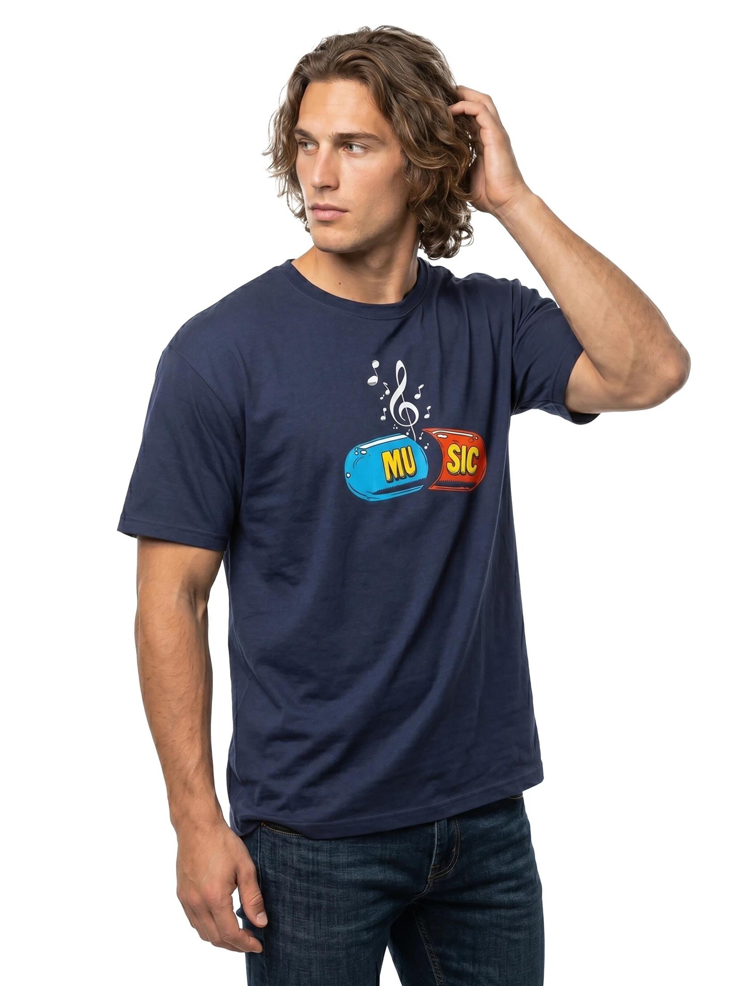 MAKAYA Shirt 'Music Pill' in Blue