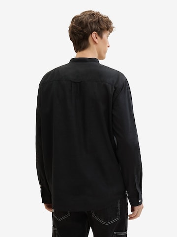 TOM TAILOR DENIM Regular Fit Hemd in Schwarz