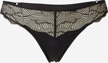 Tanga de la Calvin Klein Underwear pe negru: față