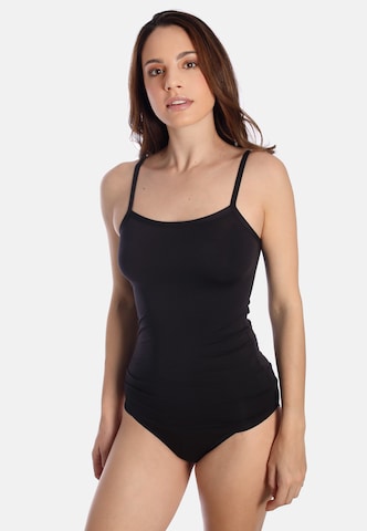 sassa Undershirt 'LOVELY SKIN' in Black: front