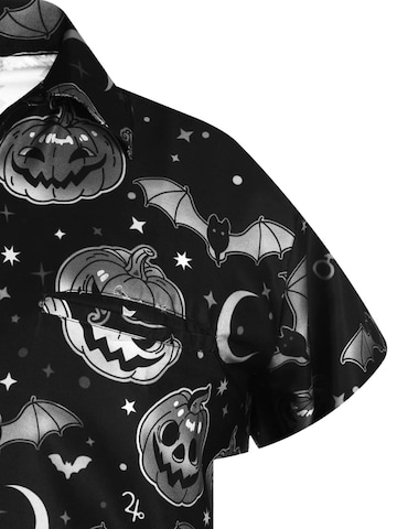 Maglietta 'Helloween Pumpkin Bat' di King Kameha in nero