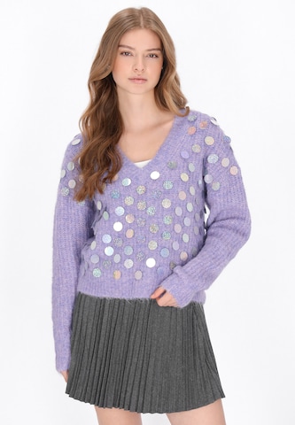 Pull-over MYMO en violet : devant