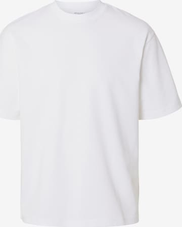 T-Shirt SELECTED HOMME en blanc : devant