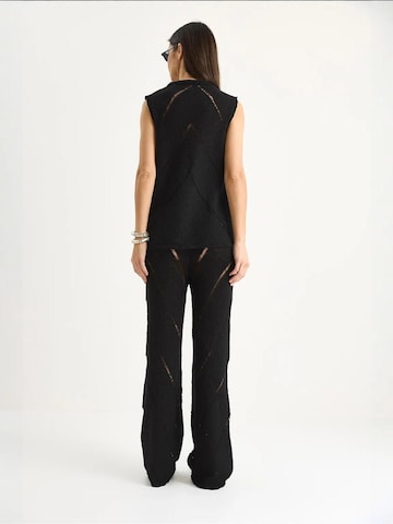 Bianco Lucci Set: Hose und Stricktop in Schwarz