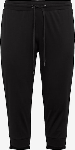 SHEEGO Slim fit Workout Pants in Black: front