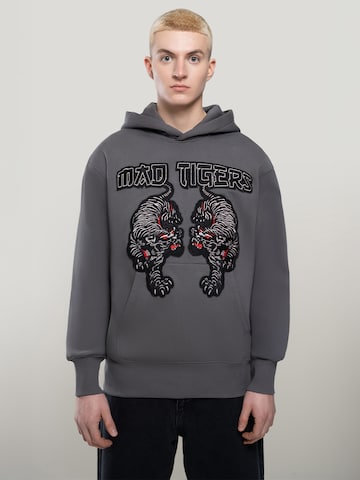 MAD TIGERS Sweatshirt 'Black Tigers' in Grau: Vorderseite