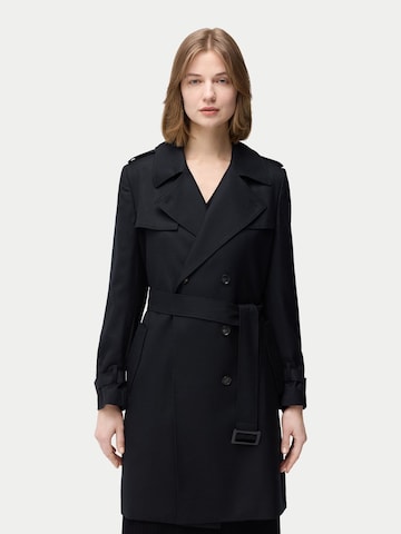 GOBI Cashmere Tussenmantel 'Women's Double Breasted Cashmere Trench Coat' in Zwart: voorkant