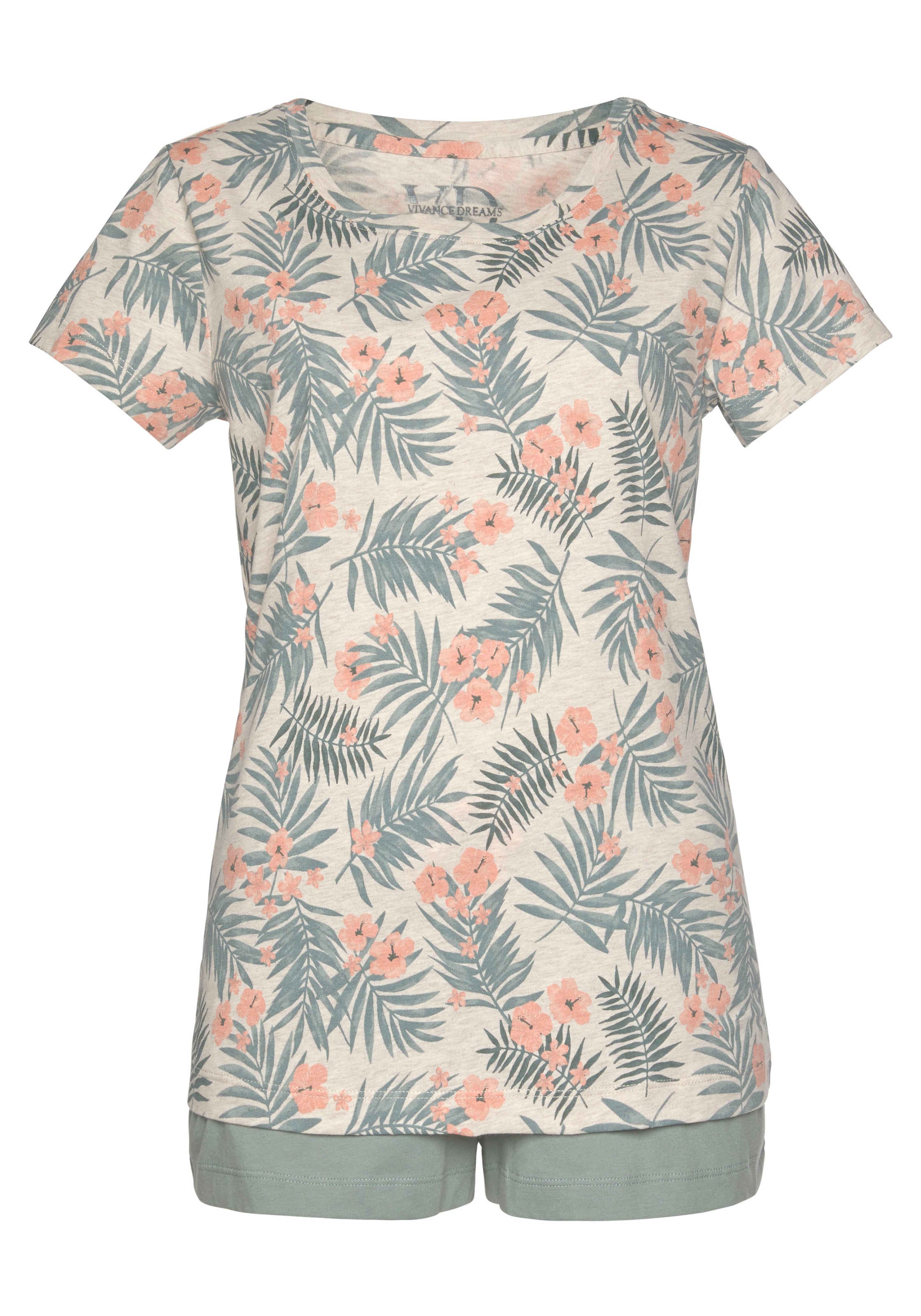 LASCANA Шорти в кремаво / опушено синьо / сьомга, Преглед на продукта