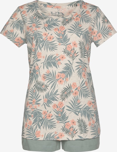 Pižama su šortais iš LASCANA, spalva – kremo / mėlyna dūmų spalva / lašišų spalva, Prekių apžvalga