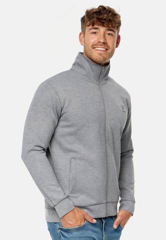 INDICODE JEANS Sweatvest 'Sharpis' in Grijs: voorkant