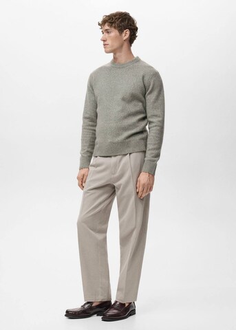 MANGO MAN Regular Pleat-Front Pants 'Alicudi' in Grey
