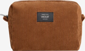 Wouf Cosmetic Bag 'Corduroy' in Brown: front
