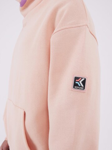 Koyumi Sweatshirt 'Oversize Hoodie mit hohem Kragen – Schwerer 3-Faden Stoff - Break your Neck' in Pink