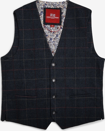 Finshley & Harding London Suit Vest 'mit Fliege und Einstecktuch' in Blue: front