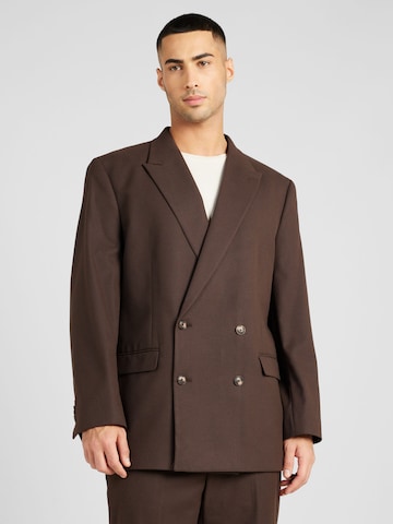 Coupe regular Veste de costume TOPMAN en marron : devant