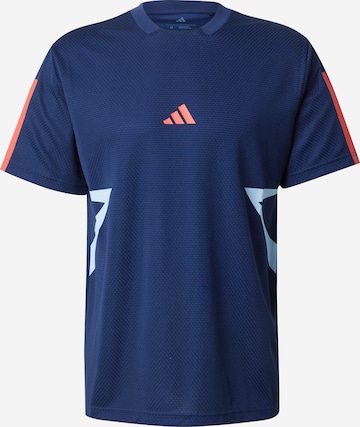 Tricou funcțional 'Tiro' de la ADIDAS SPORTSWEAR pe albastru: față