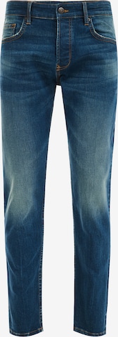 WE Fashion Slimfit Jeans in Blauw: voorkant