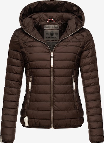 NAVAHOO Between-Season Jacket 'Ich Bin Hübsch' in Brown: front