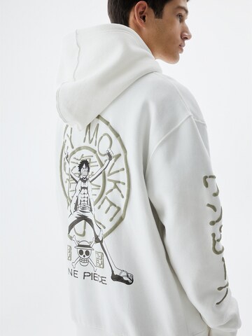 Sweat-shirt Pull&Bear en blanc