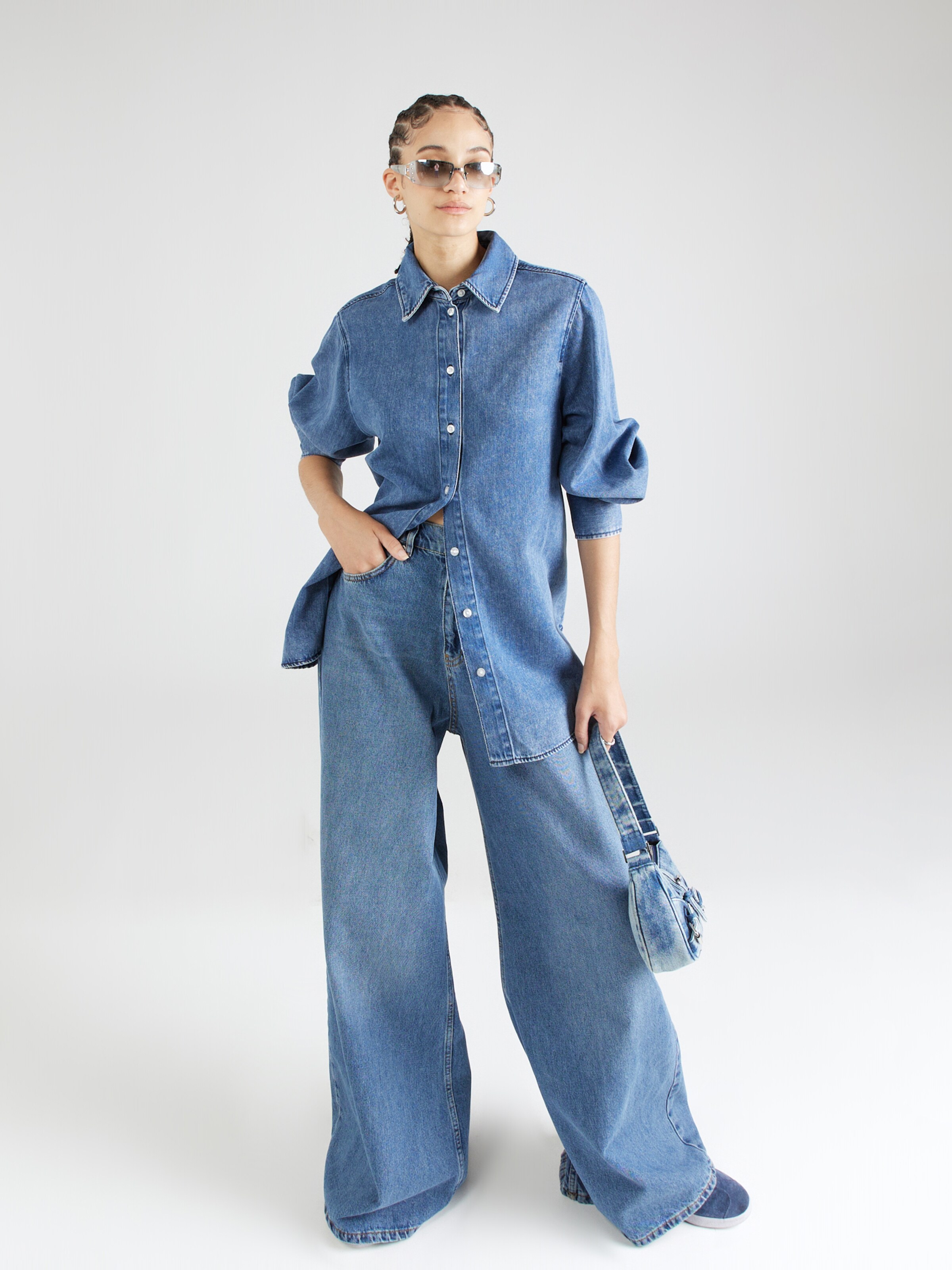 Soft Rebels Blouse Keira in Blue Denim ABOUT YOU