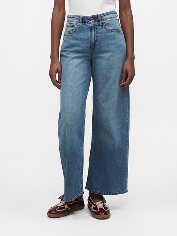 Abercrombie & Fitch Wide leg Jeans in Blauw: voorkant