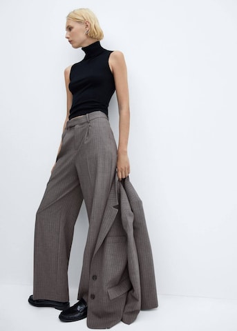 MANGO Wide leg Pantalon 'aros' in Grijs