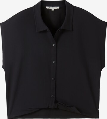 TOM TAILOR DENIM Bluse in Schwarz: predná strana