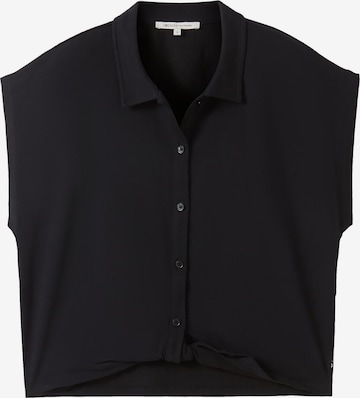 TOM TAILOR DENIM Bluse in Schwarz: predná strana