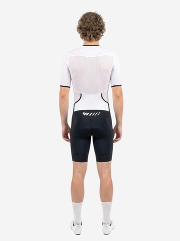 WULIBIKE - Ropa deportiva 'Wulibike Triathlonanzug Herren Kurzarm, weiß, atmungsaktiv, Triathlon-Polster' en blanco