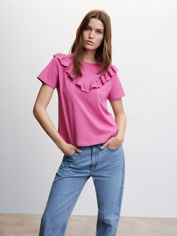 MANGO T-Shirt 'SWIZA' in Lila: predná strana