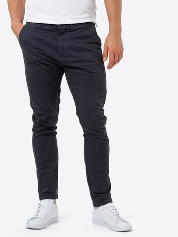 !Solid Regular Chino 'Jim' in Blauw: voorkant