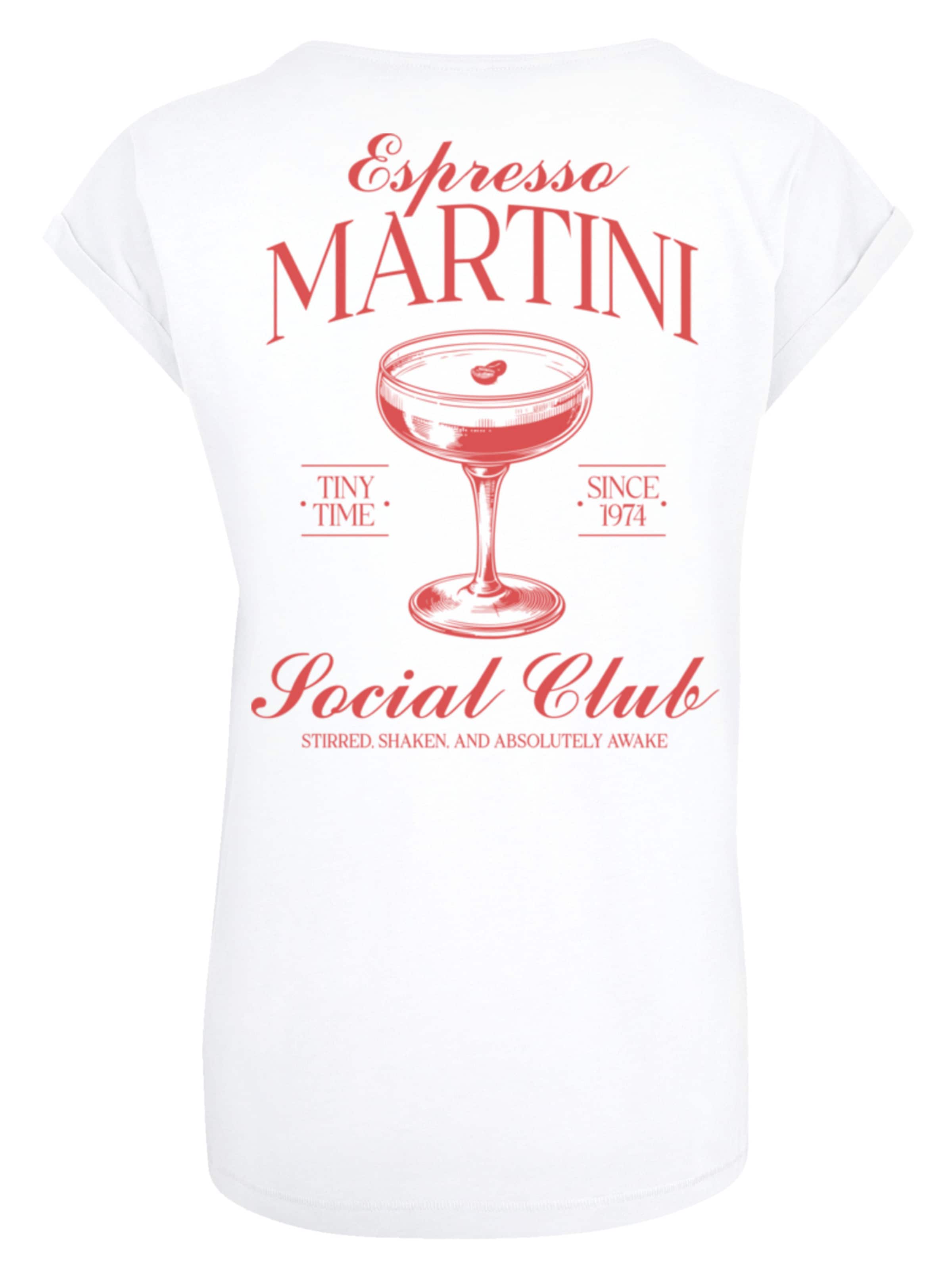 T-shirt 'Espresso Martini Social Club' F4NT4STIC en blanc
