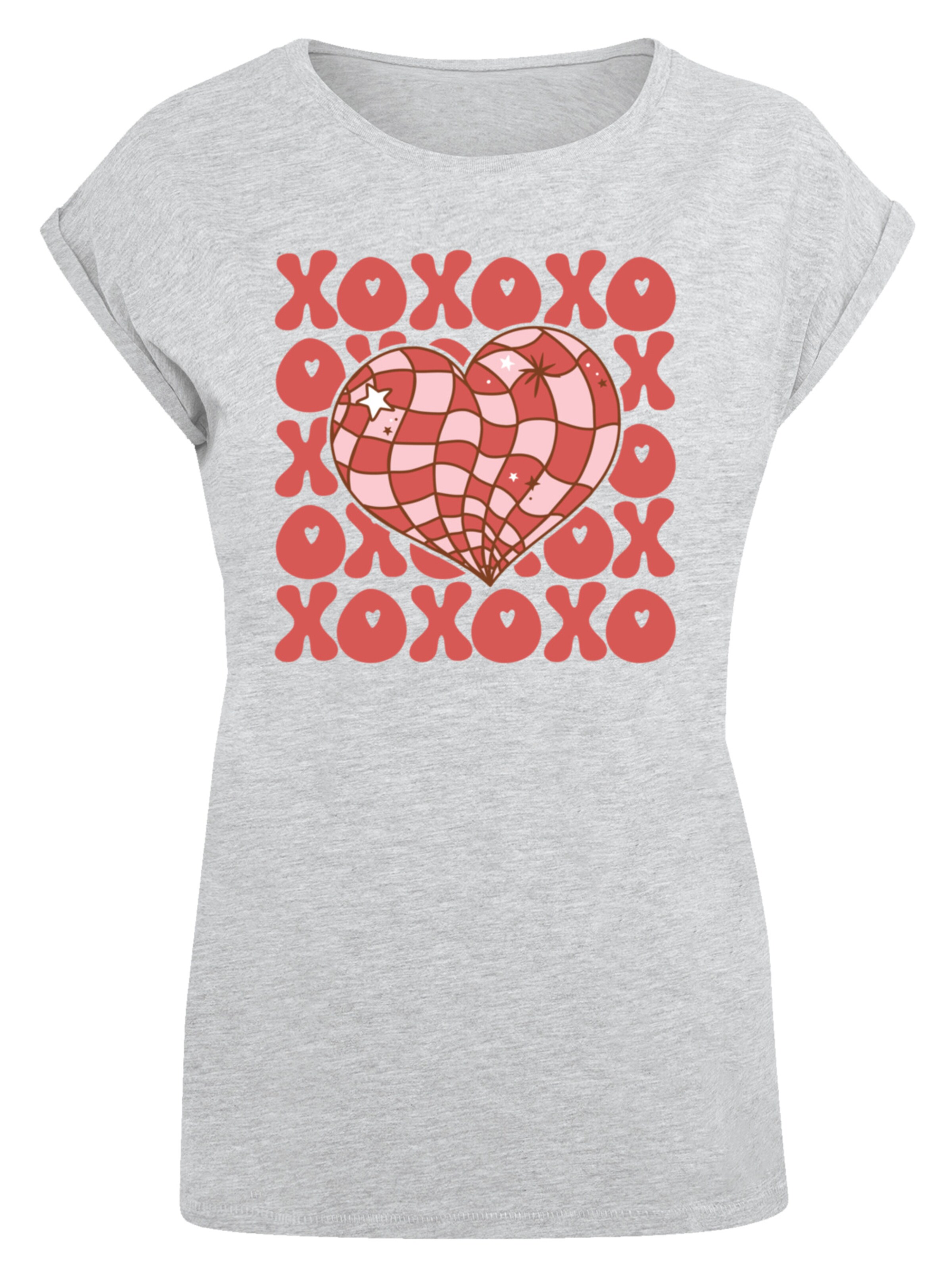 F4NT4STIC Shirt 'XOXO Herz Love' in Grey: front