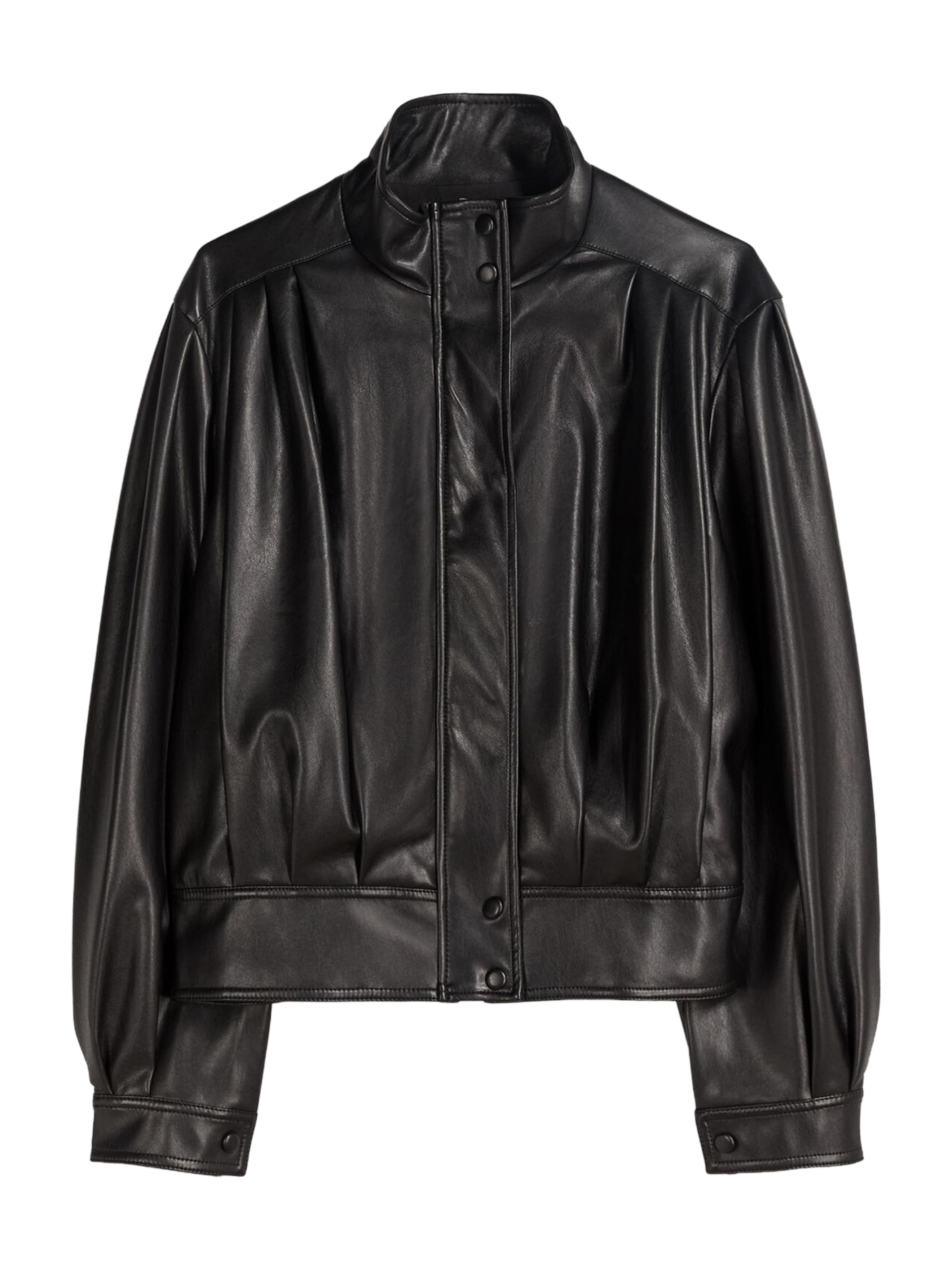 Bershka Přechodná bunda – černá: přední strana