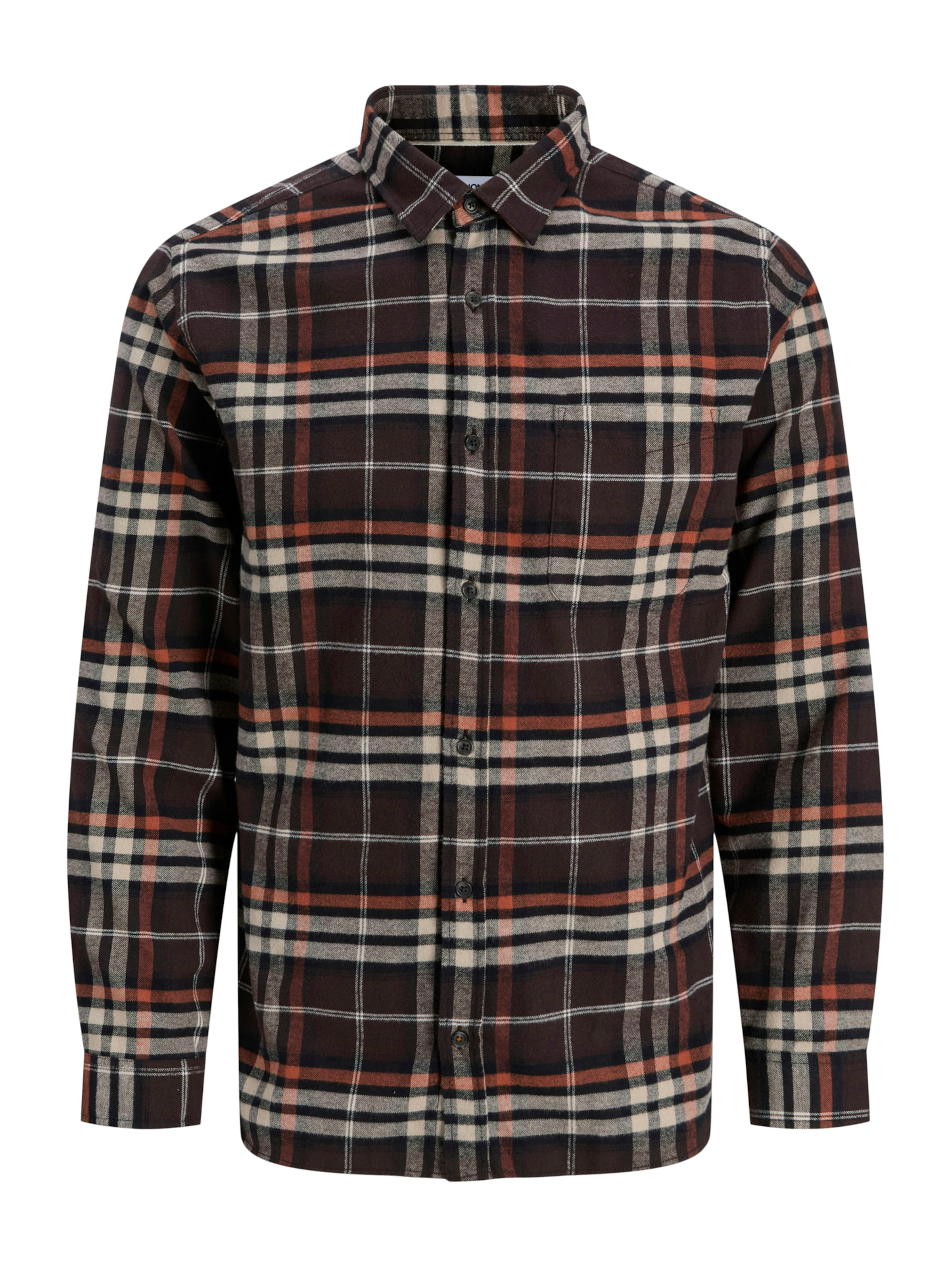 JACK & JONES Srajca 'JJJames' | ecru / temno rjava / rjasto rdeča / črna barva, Prikaz izdelka