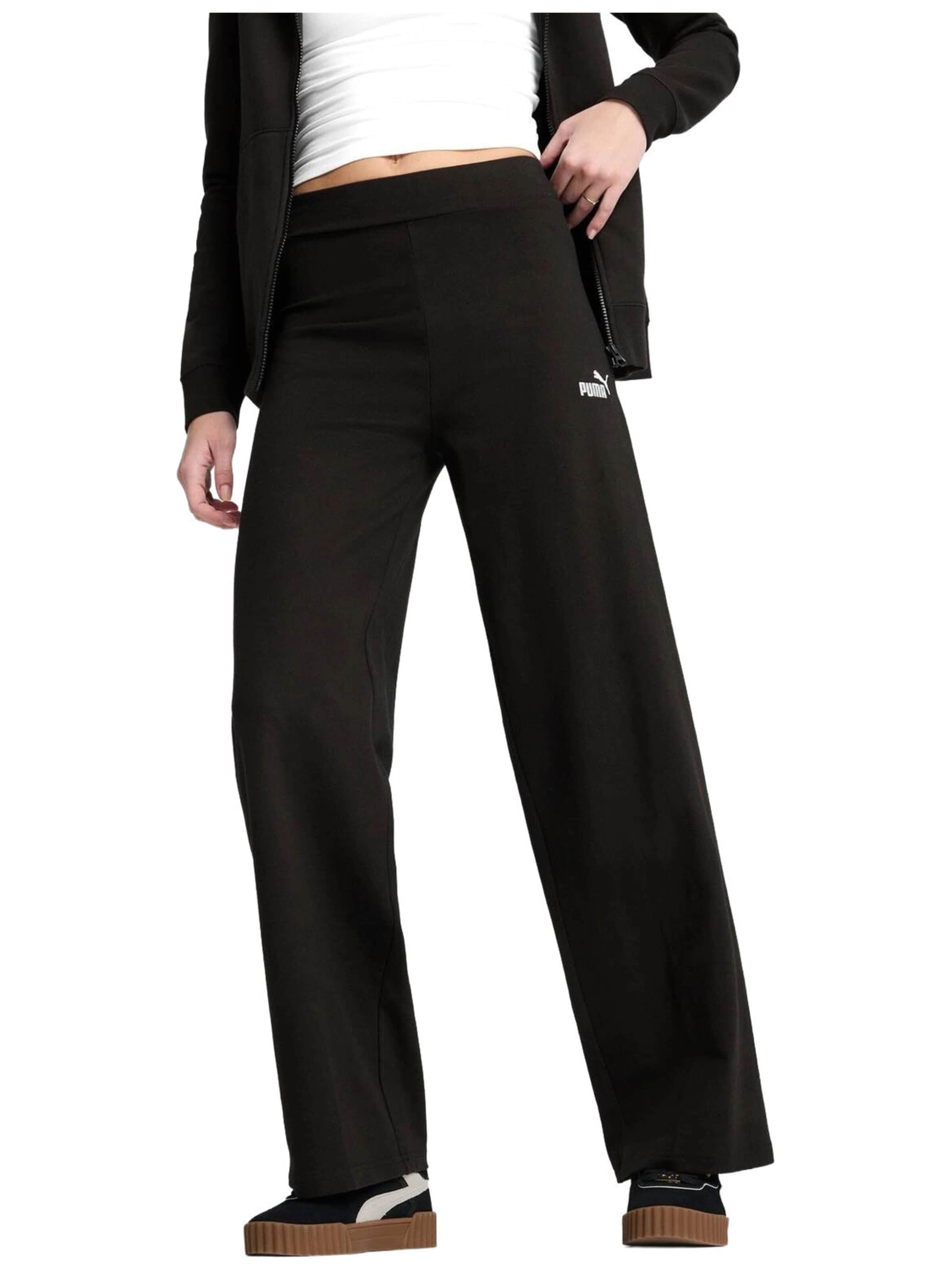 PUMA Pantalón deportivo 'Puma Ess Small No. 1 Logo High-waist Straight' en M en negro, Vista del producto