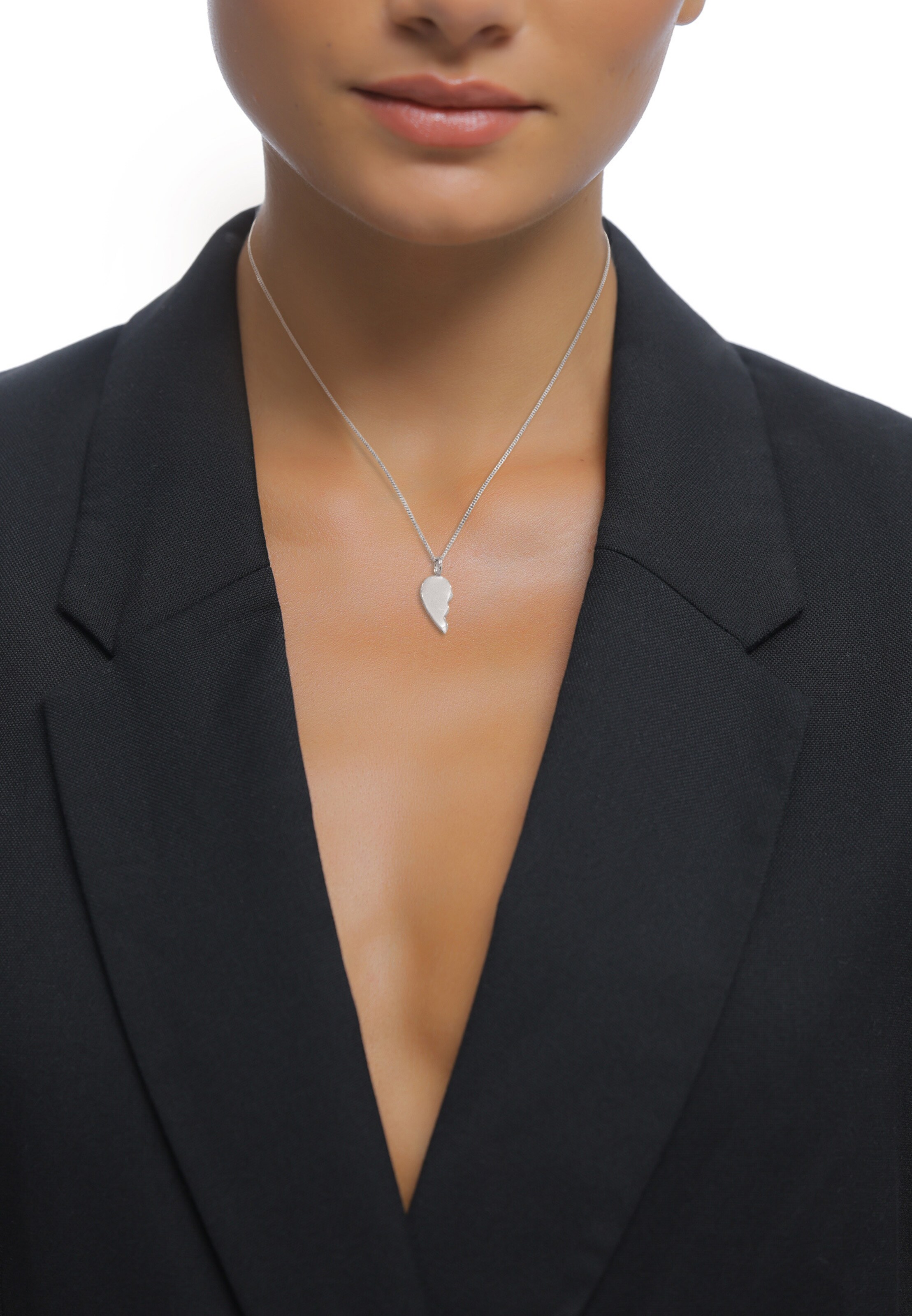 ELLI Sieraden set 'Herz' in Zilver: voorkant