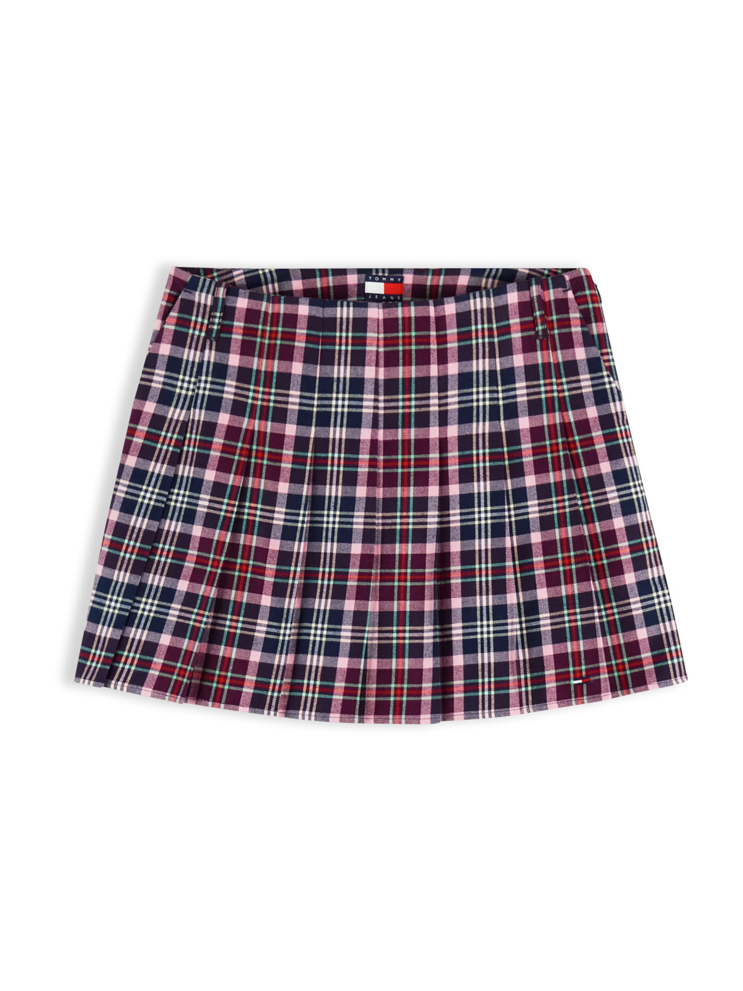 Tommy Jeans Jupe en 34 en bleu marine / rouge rubis / rouge vif / blanc, Vue avec produit