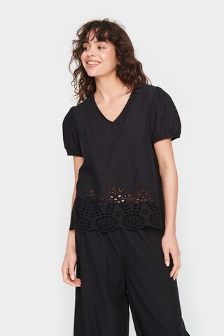 SAINT TROPEZ - Blusa 'Eamaja' em preto: frente