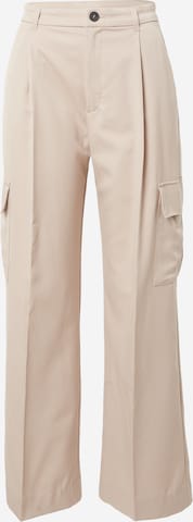 Monki Pleat-Front Pants in Beige: front