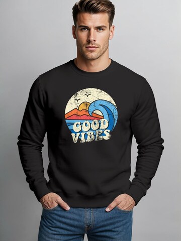 Neverless Sweatshirt 'Good Vibes'‌‌‌‌‌‌ in Schwarz