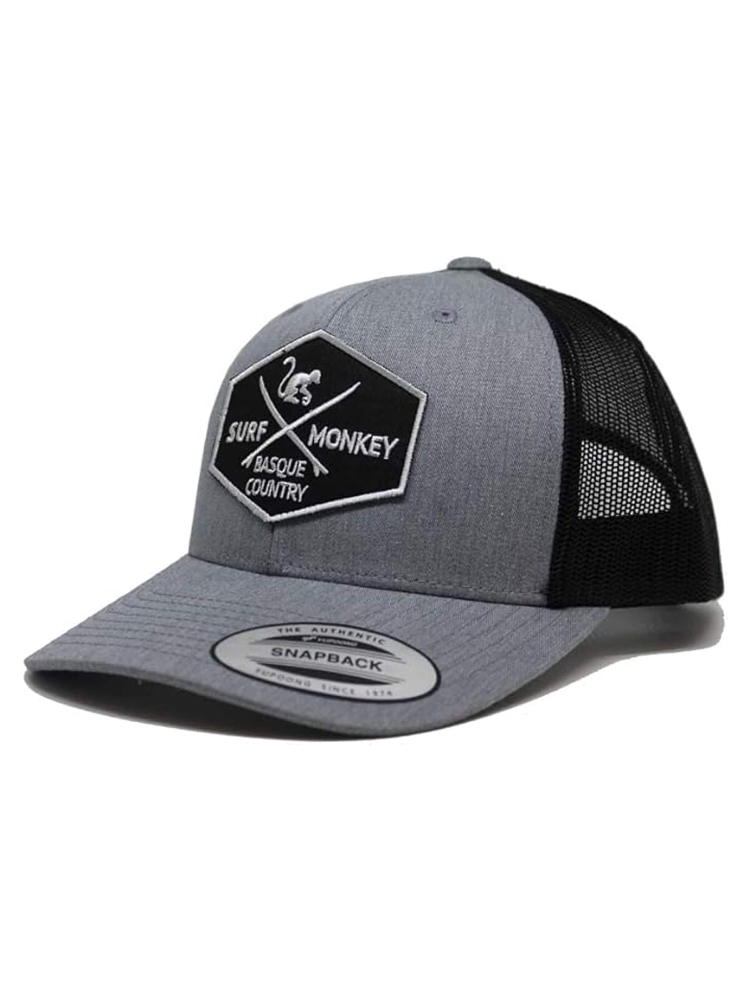Surf Monkey Athletic Cap in Grey: front