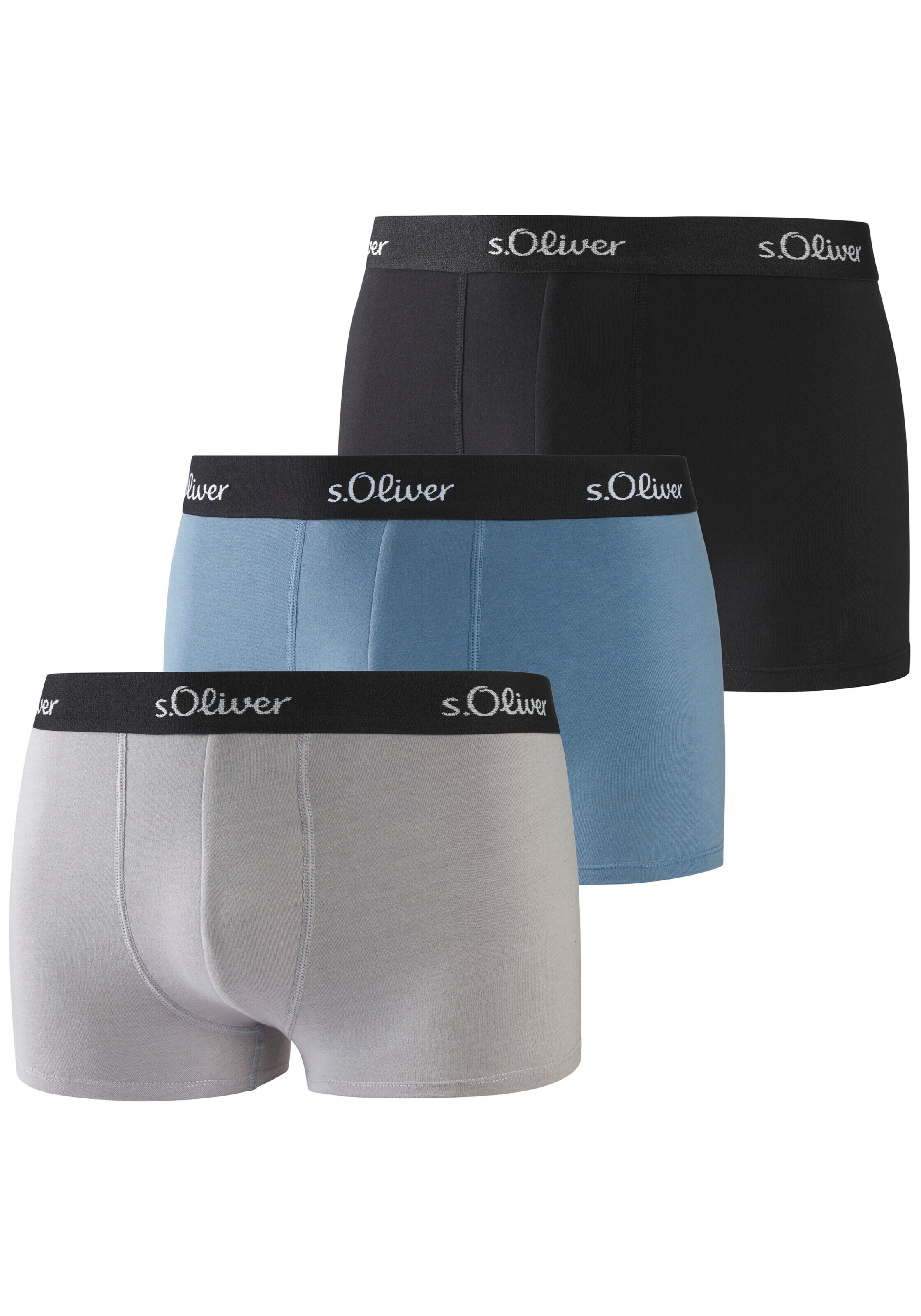 s.Oliver Boxers en bleu clair / gris / noir, Vue avec produit