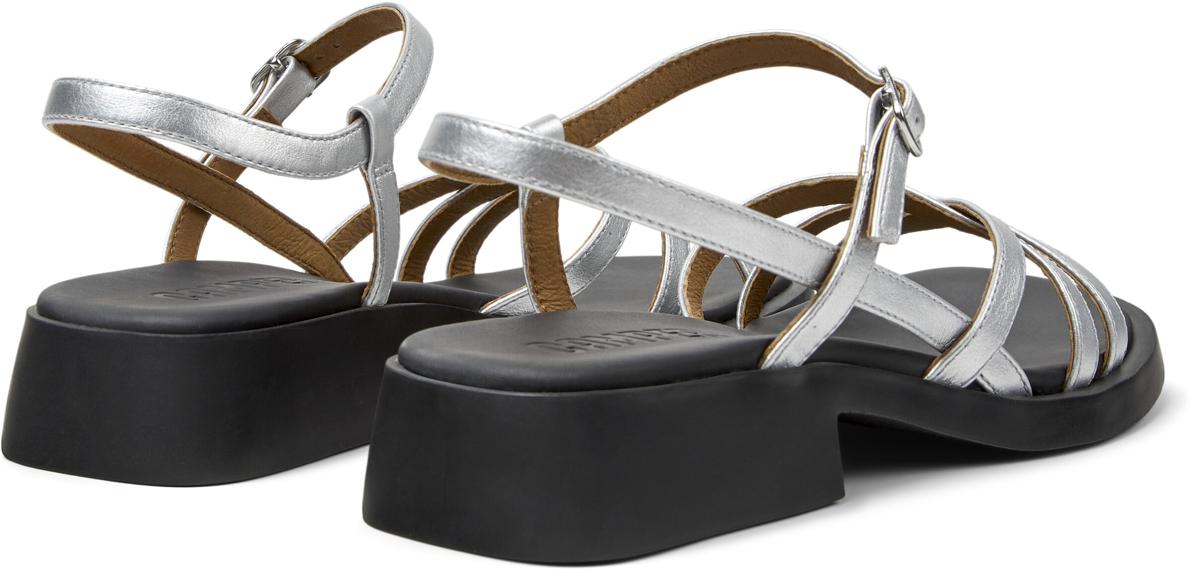 CAMPER Strap sandal 'Dana' in Silver