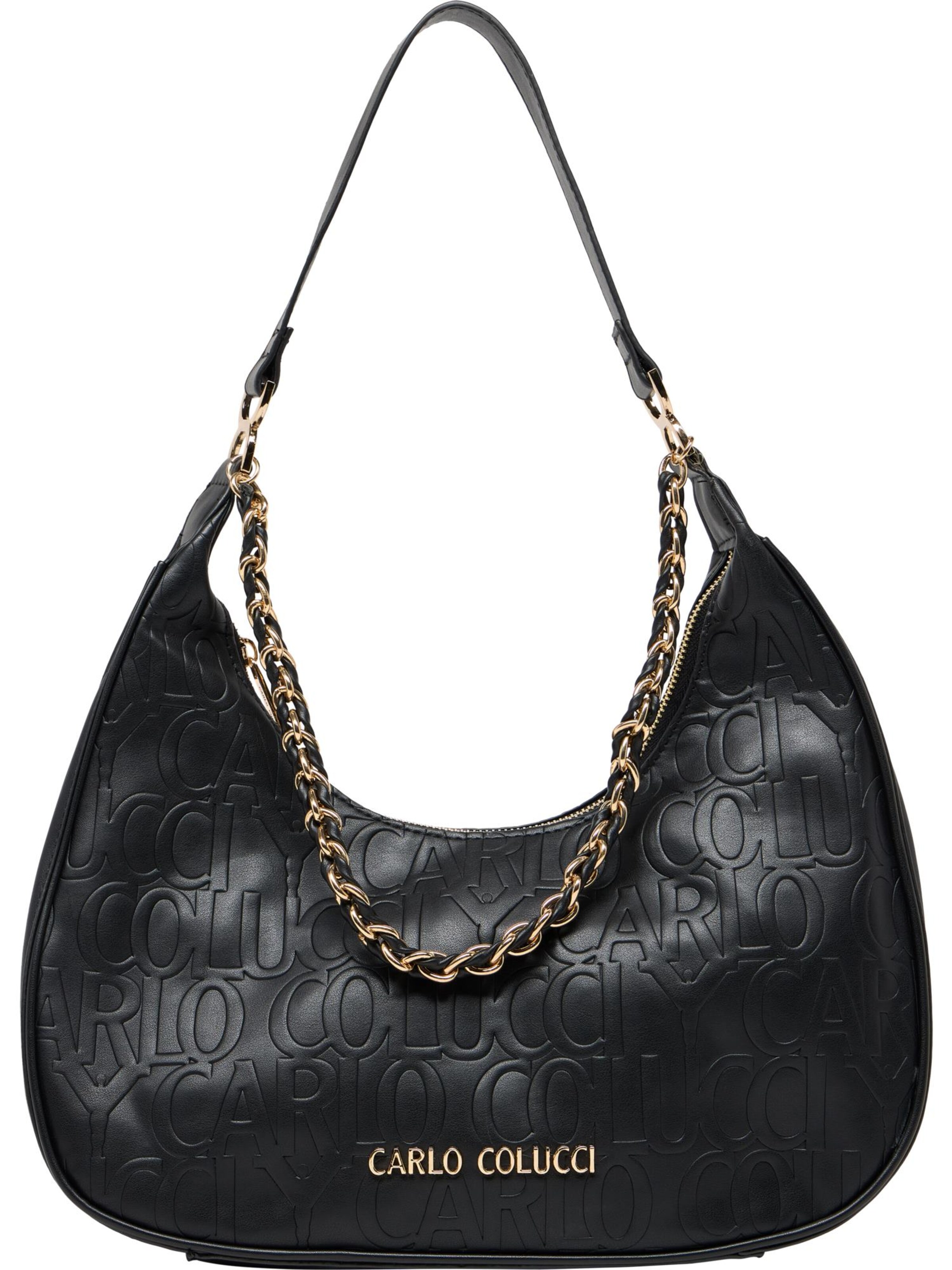 Carlo Colucci Schultertasche 'Dolzani' in Schwarz: Vorderseite