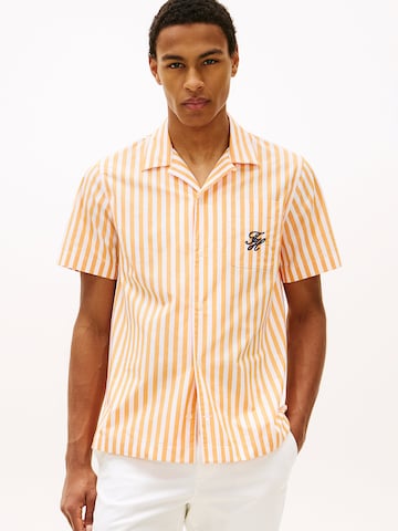 TOMMY HILFIGER Regular Fit Hemd in Orange: Vorderseite