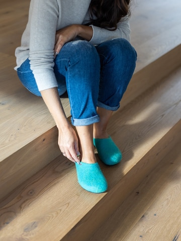 MagicFelt Slippers 'Filzpantoffel Magicfelt 709' in Blue: front