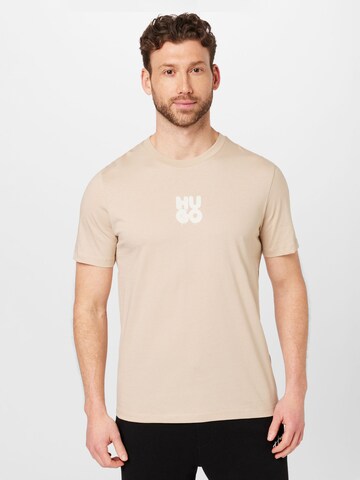 T-Shirt 'Decali' HUGO en beige : devant