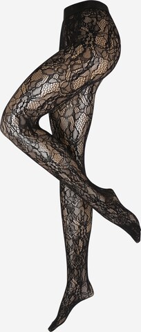 Ștrampi 'Floral Net' de la Wolford pe negru: față