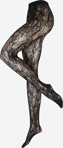 Wolford Panty's 'Floral Net' in Zwart: voorkant